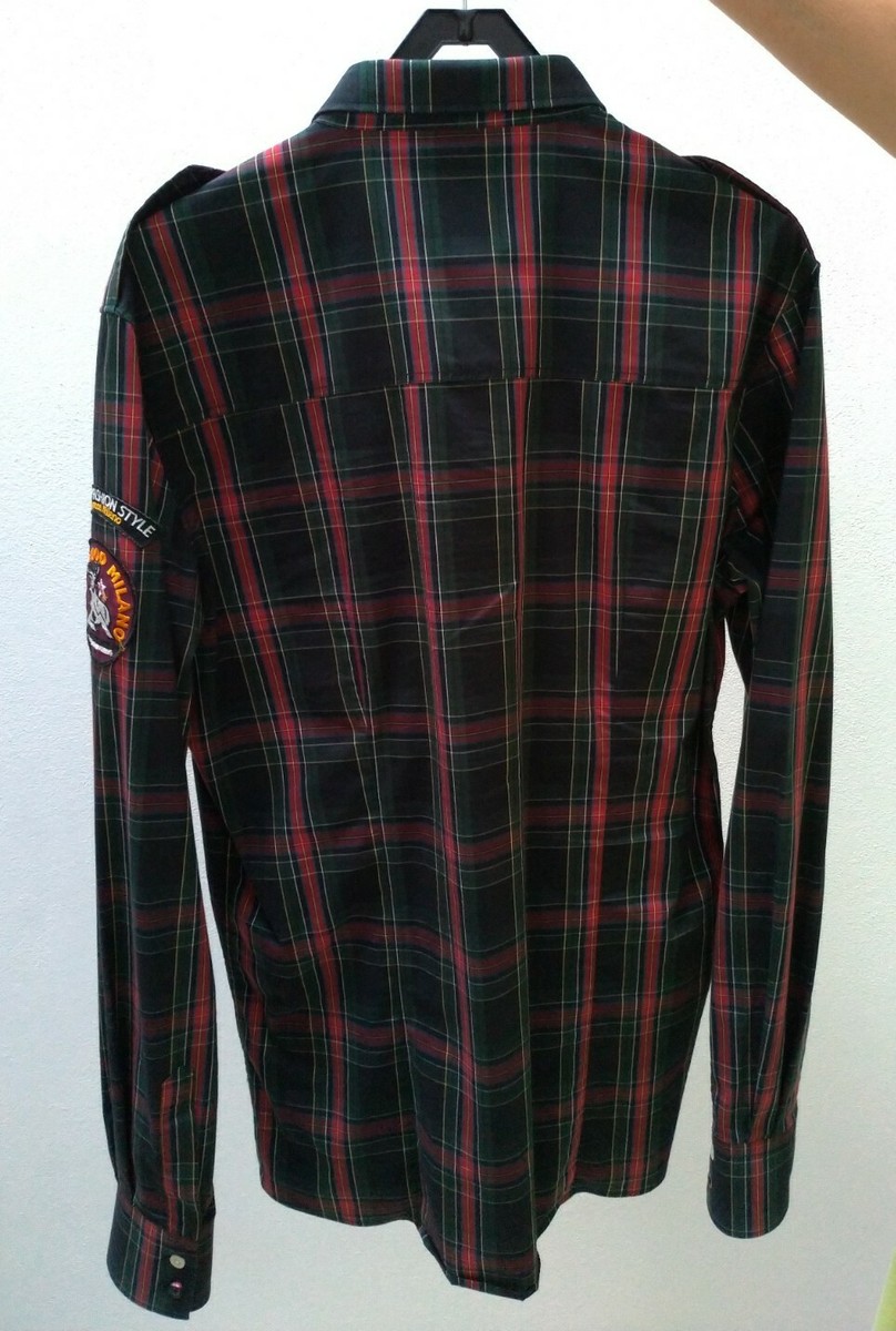 Camicia Uomo Taglia L Hollywood Milano LUXURY FASHION STYLE Tartan