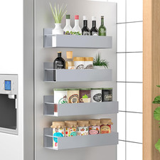 4pcs Magnetic Spice Storage Rack Organizer for Refrigerator & Oven-Fridge Storag