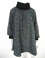 Corey Lynn Calter LONG SLEEVE COWL NECK SWEATER DRESS S Small Black Gray 253