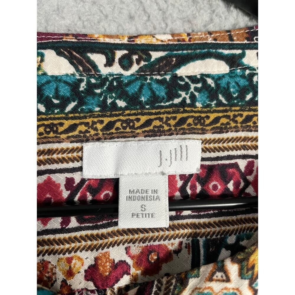 Patchwork Boho Rayon Tunic Blouse Petite Small Lo… - image 6