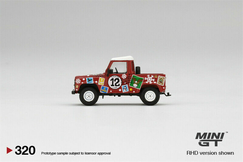 MINI GT 1:64 Land Rover Defender 90 Pickup 2021 Santa Claus