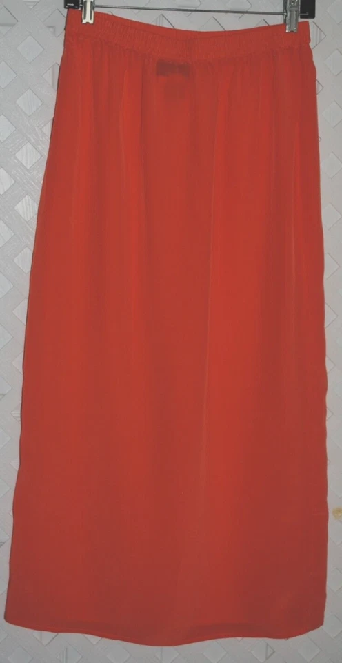 Falda midi Diane Gilman para mujer cintura elástica tirar de melocotón 100 % seda talla M Foto 3 de 4