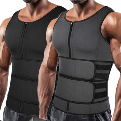 Sauna Weste Herren Abnehmen Schwitz Shirt Shaper Mieder Schlankheits Tanktop DE 