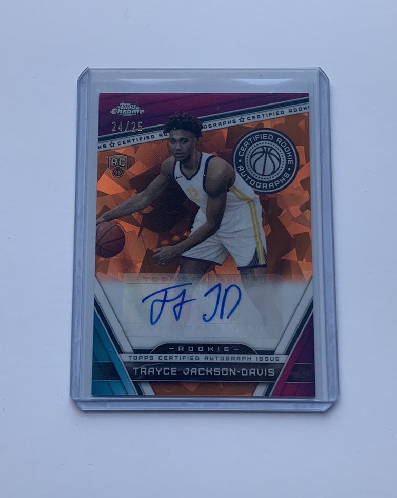 2023-24 Topps Chrome Sapphire #CRA-TJD Trayce Jackson-Davis Orange /25 Warriors