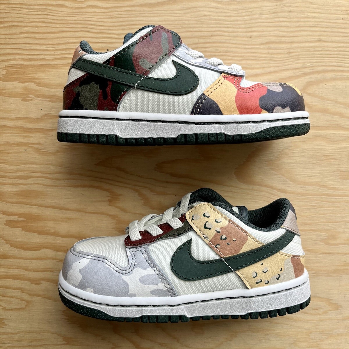 TD Brand New 7C Nike Dunk Low 'Sail Multi Camo' Fashion Sneakers