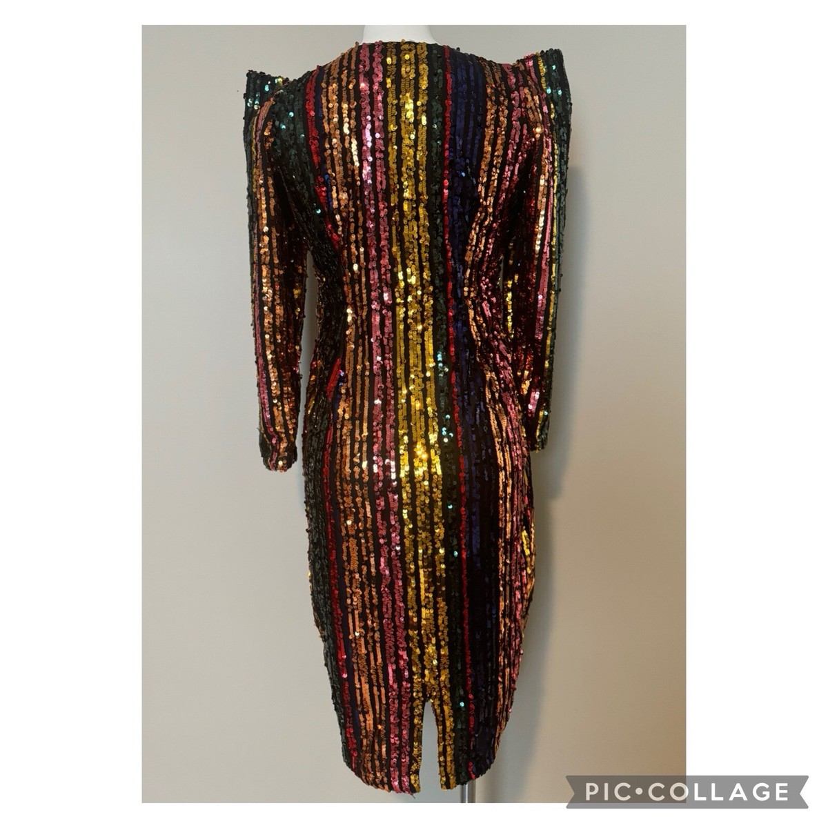 パーティードレス Rainbow colours sequins cocktail dress 71jQNkcdT8L._AC_SY550_.jpg