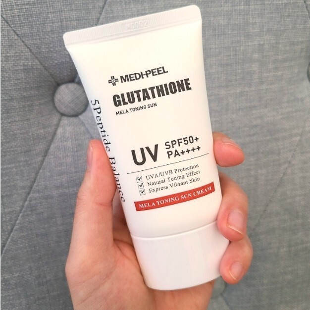 glutathione sun protection MEDI PEEL Bio Intense Glutathione Mela Toning Sun Cream 50ml Sun Block  Sunscreen