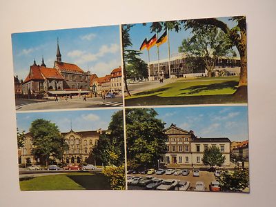 Göttingen - 4-Bild-Karte - 1968 - Rathaus - Stadthalle - Auditorium - Aula / AK