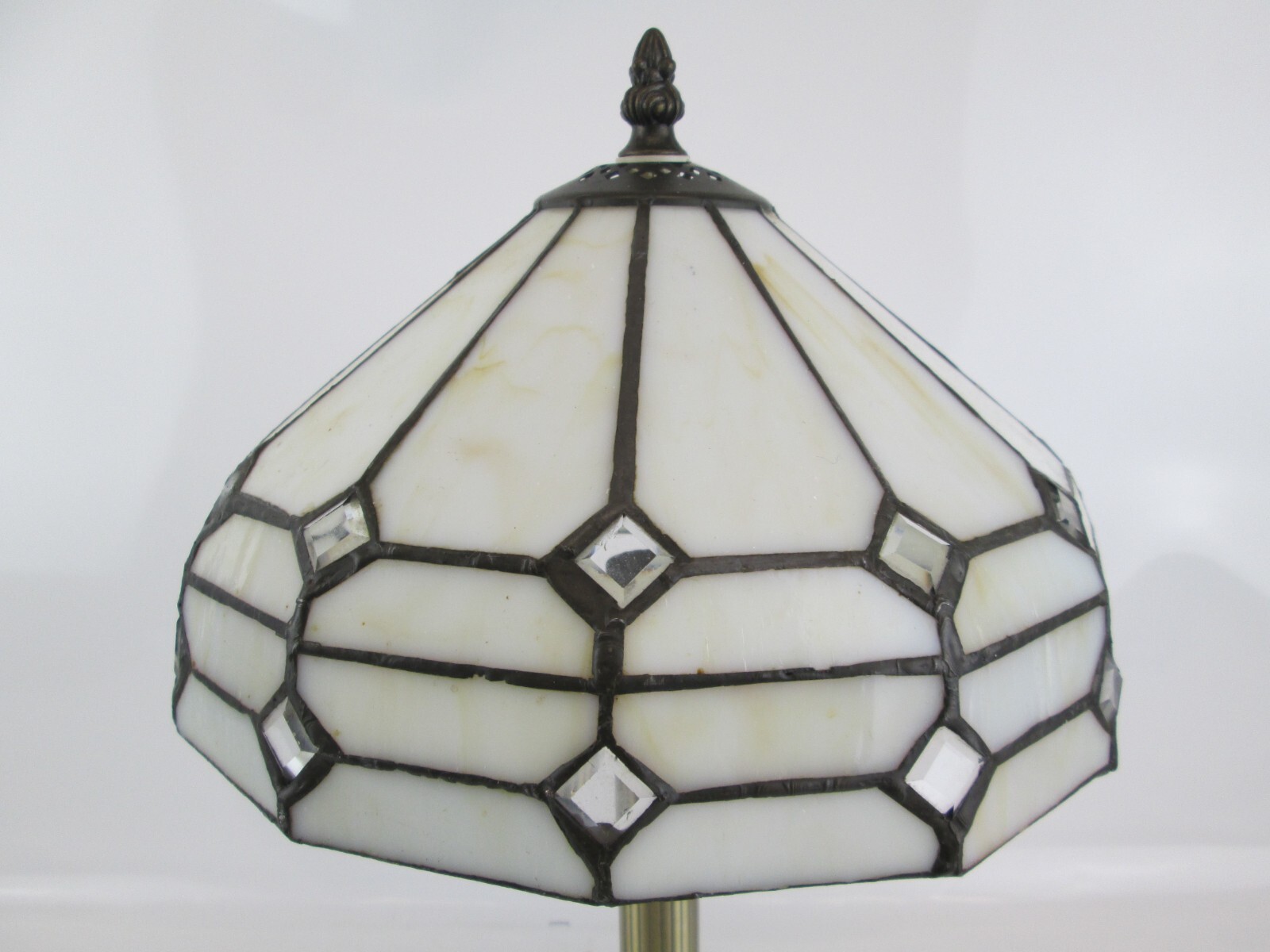 Homebase Tiffany Style Bedside Table Lamp Black And White Shade Height