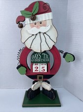Vintage Countdown To Christmas Santa Claus Advent Calendar Tabletop Desk 12&rdquo;
