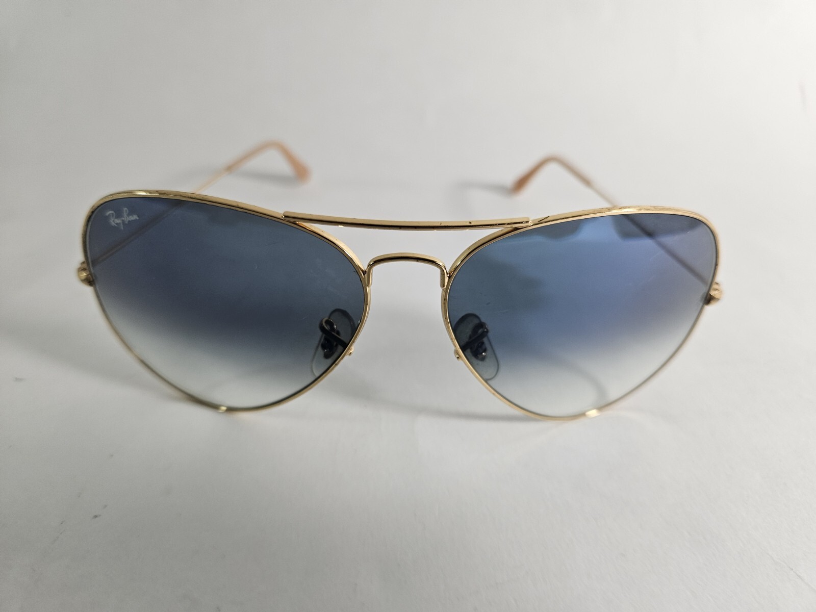 AViATOR Sunglasses, Light BLUE GRADIENT Lens,  RAY BAN 3025 aviator Large metal-image