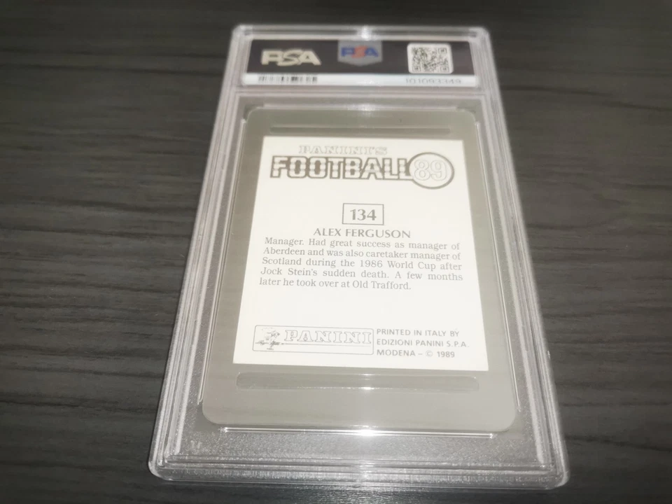 Алекс Фергюсон 1988 Manchester United Panini футбол 89 стикер PSA 5 #134 - Изображение 2 из 2