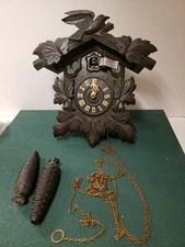 Vintage German Style coo koo clock black forest   K Iibchi 1953 Nice Brass Movem