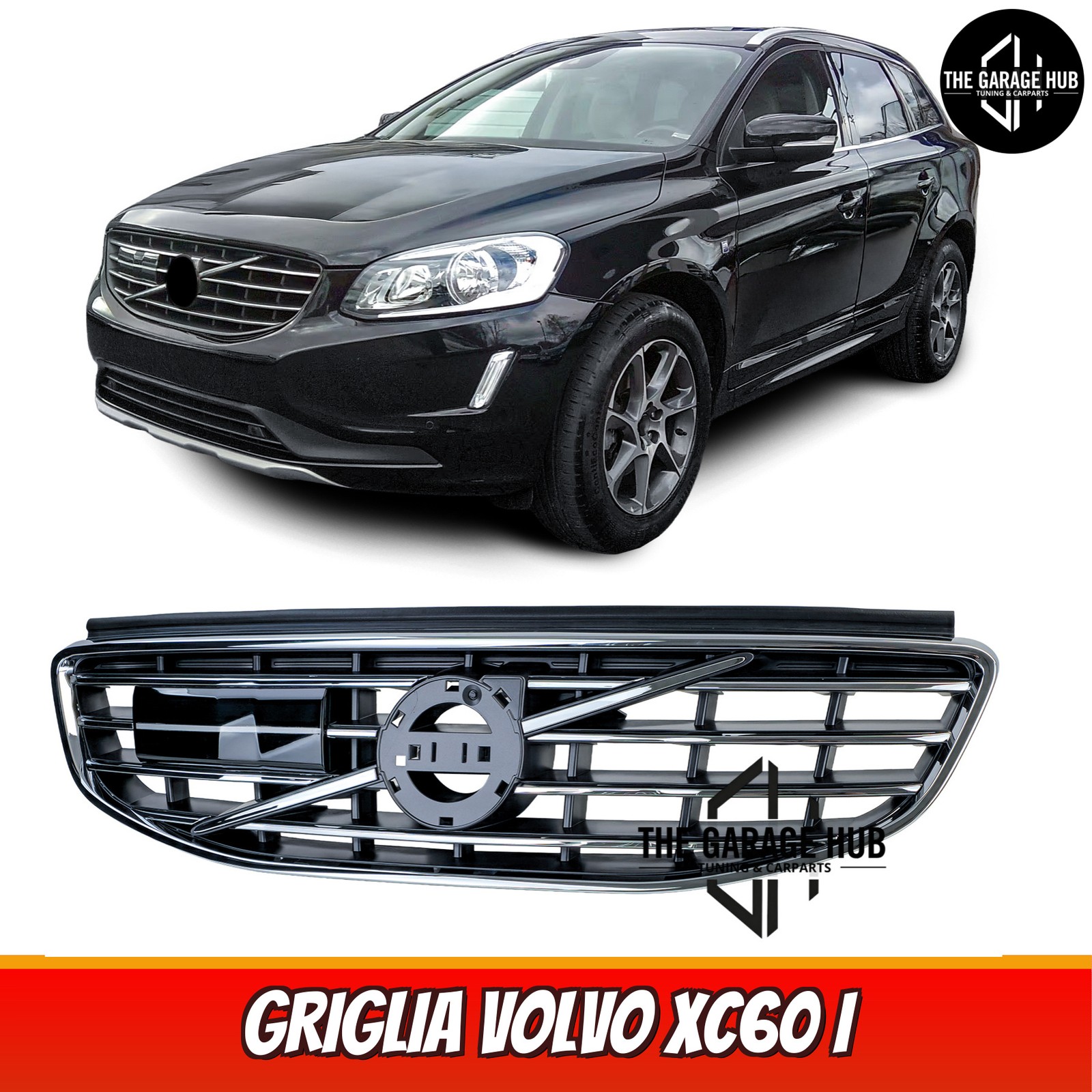 Griglia Nera Cromo per Volvo Xc60 i Facelift (2013-2017) Sostituzione Originale - Immagine 1