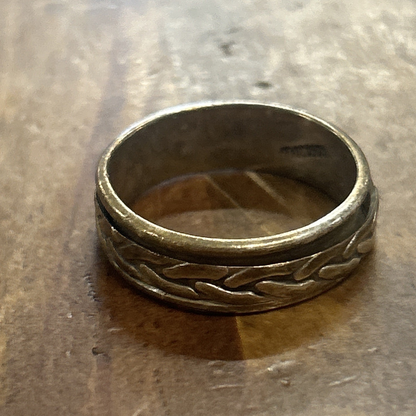 Mexican Sterling Silver Braided Pattern Spinner R… - image 1