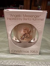 Christmas 1983 Schmid “Angelic Messenger”Inspired By Berta Hummel-Ball Ornament