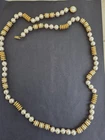 Vintage Miriam Haskell Necklace Gold Bead Faux Pearl