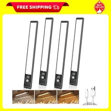 4 Pack 10" under Cabinet Lights with Digital Display,52 LED Rechargeable Motion