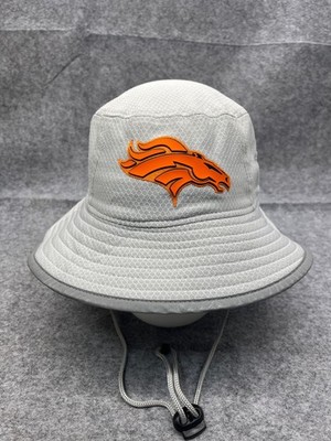 Denver Broncos New Era Bucket Hat Adult One Size Gray Orange 100% Polyester NFL