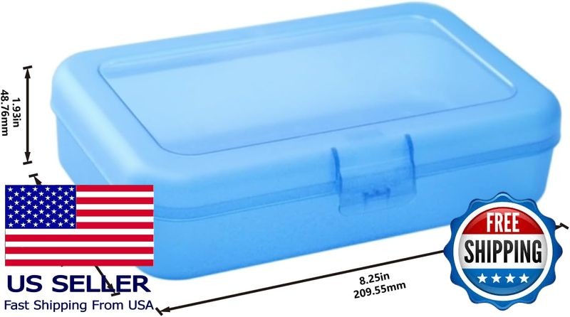 4-Pack Large Pencil Cases - Durable Plastic School Supply Organizer -