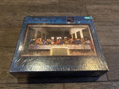 Buffalo Games Last Supper Da Vinci 2000 Piece Jigsaw Puzzle 1997 Blue USA Poster