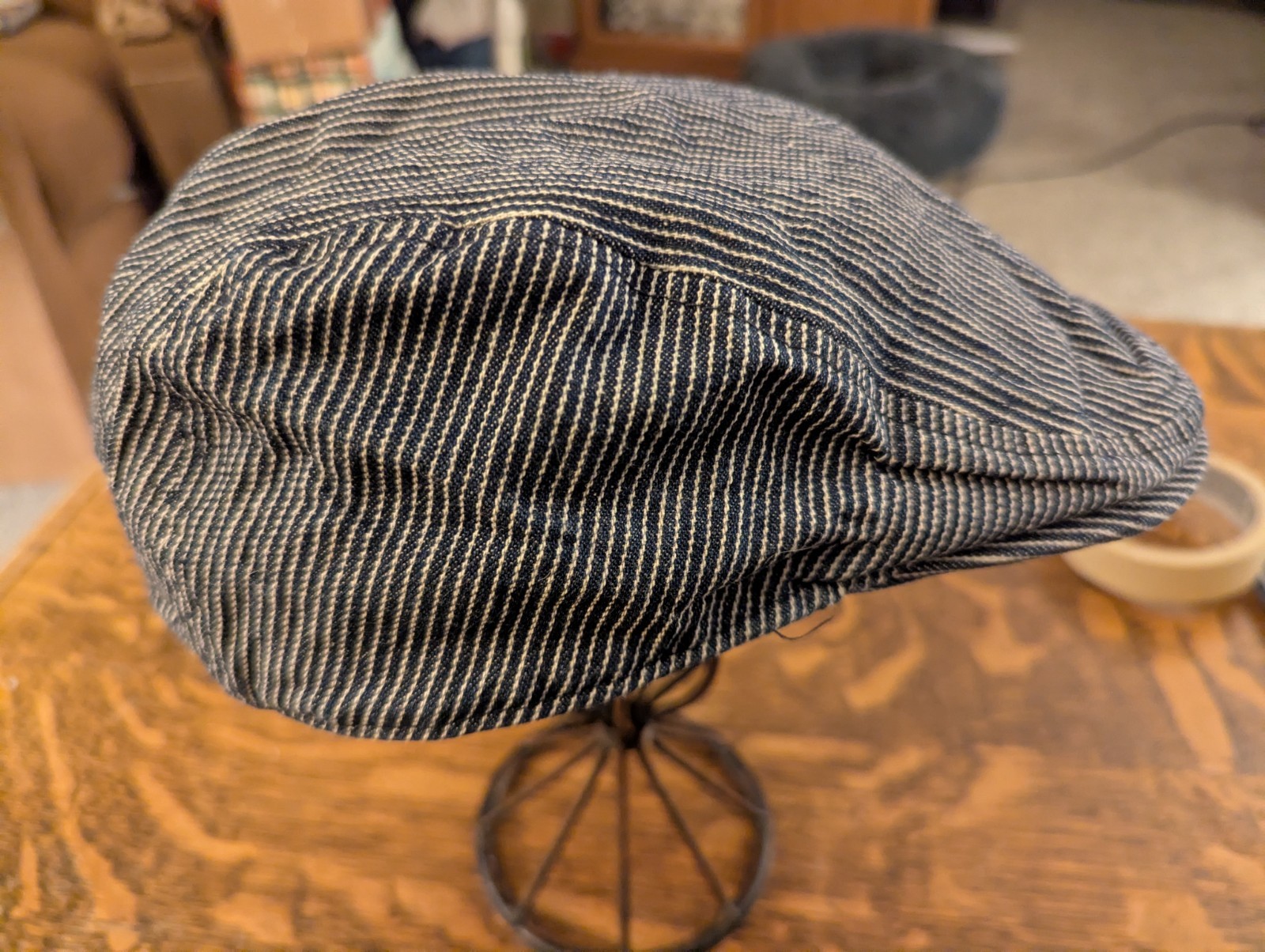 Levis Flat Cap Engineer Striped Denim - image 2