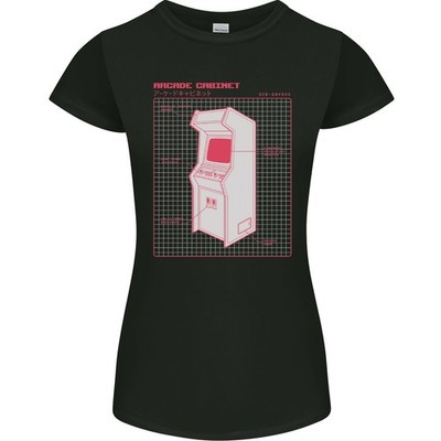 Retro Arcade Spielautomat Gaming Gamer Damen Petite Cut T-Shirt