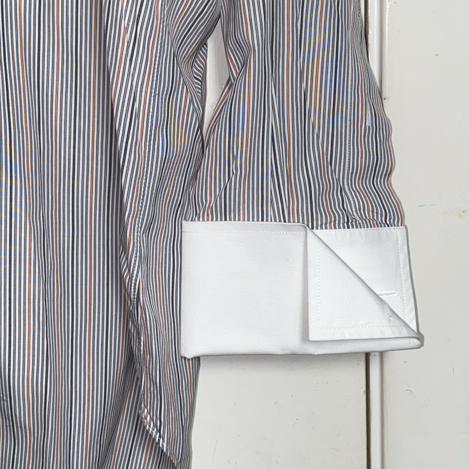 Robert Talbott Striped Button Front Dress Shirt S… - image 4