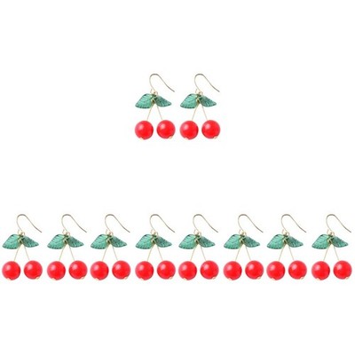  5 Pairs Kirschohr-anhänger Große Ohrstecker Ohrringe Aus Acryl Handgefertigte