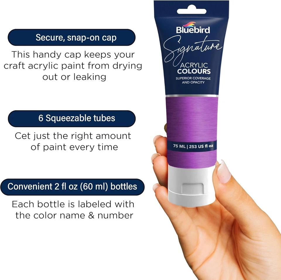 Signature Metallic Acrylic Paint Set, Pearlescent Colors, 6-Pack 2.5 Fl Oz Each, - Image 3 of 4