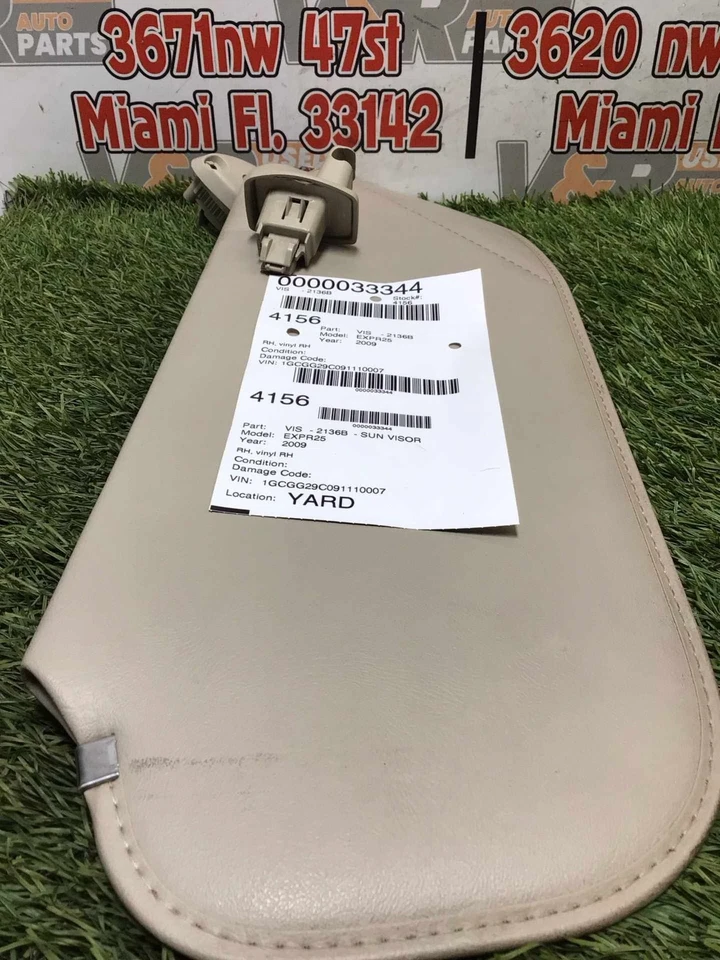 ✅ Parasol derecho Chevy Express 2500 2009 vinilo derecho OEM Foto 3 de 3