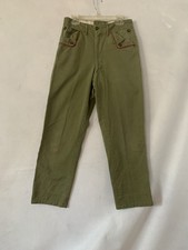 Vintage 60s BSA Boy Scouts Uniform Pants Khaki Green 26 X 26 Red Piping EUC