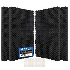 4 Pack Acoustic Panels, 48x24x2  Egg Crate Soundproof Foam Wall Panels Hig