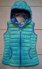 Free Country Girl's / Teen Hooded Power Down Vest Hooded Teal 10/12 Medium
