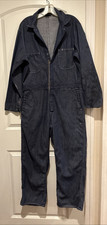 VTG Sears Coveralls Mens 44R XL Tradewear Stripe Denim Workwear Utility