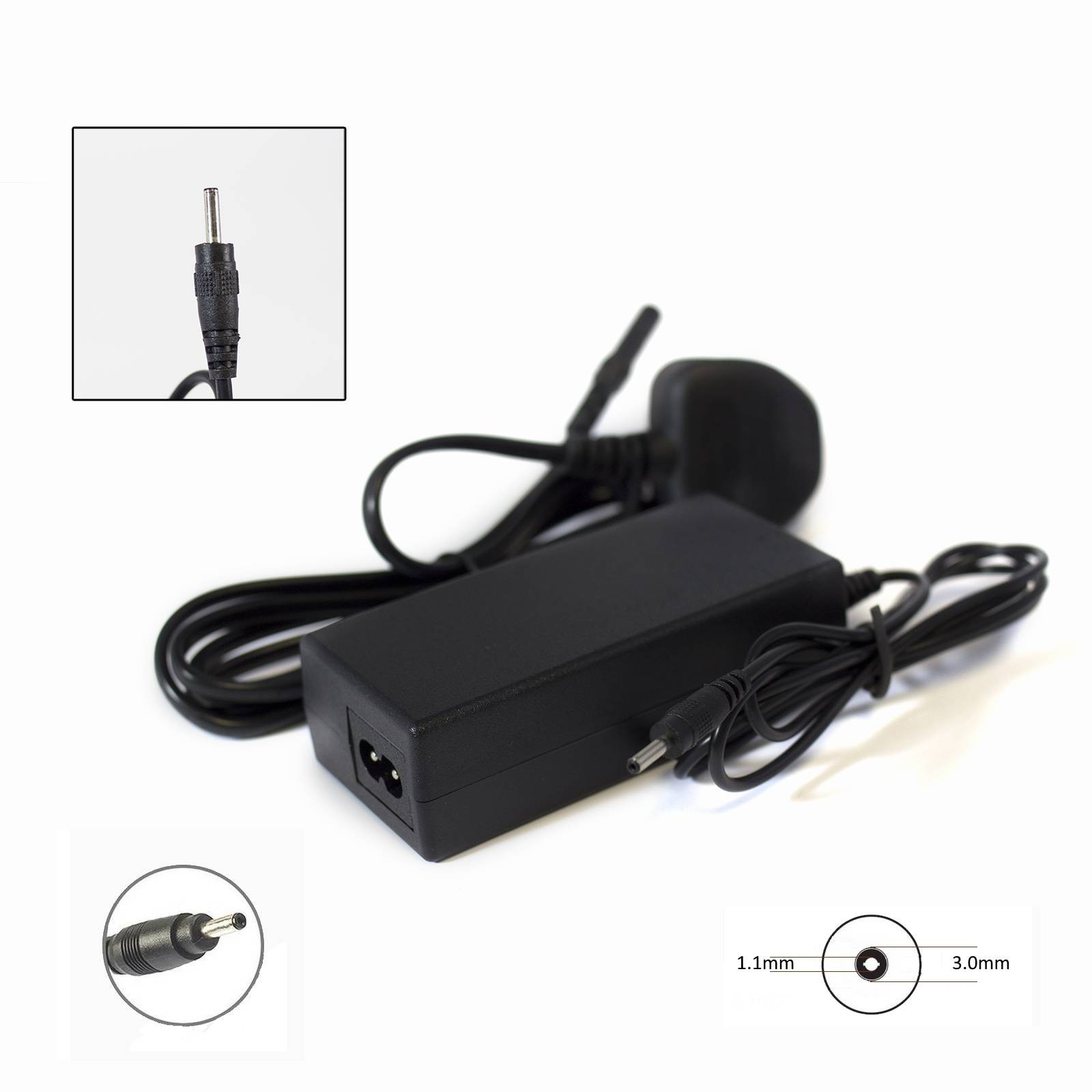 Asus Zenbook Compatible 19V 2.37A Laptop Charger with 3.0mm x 1.1mm Tip