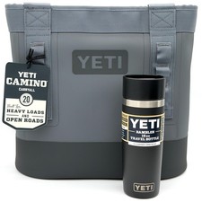 YETI Camino 20 Carryall Tote + Rambler 16 oz Bottle Commuter Cap Bundle | New