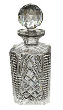 ANTIQUE EDWARDIAN HEAVY CUT CRYSTAL DECANTER SH9