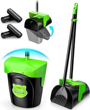 LONDU Odor Blocking Pooper Scooper Large Swivel Bin  Rake, 36" - Green/Black