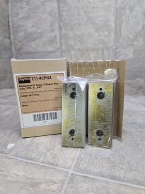Dayton 4CPG4 REPLACEMENT JAWS,F/SUPER PREC VISE, STD,4''x1 1/2'' × 1/2'' Pk2 