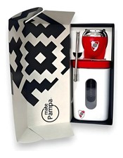 Mate Pampa River Plate - Kit Mate Tradicional + Yerbera - Blanco