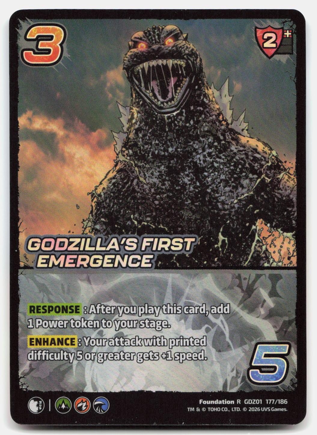 Godzilla's First Emergence GDZ01 177/186 Godzilla: RoK Universus Foil LP