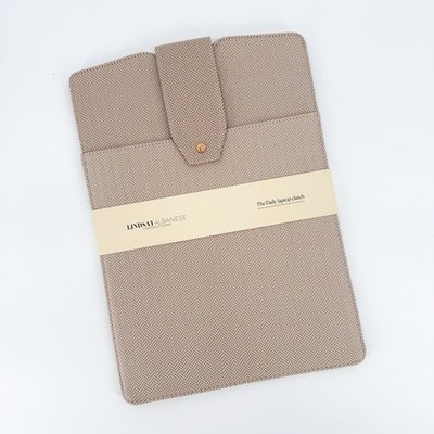 NEW Lindsay Albanese Limited Edition Daily Laptop Clutch Sleeve Herringbone