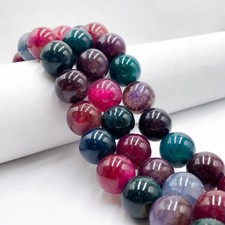 Multi Color Agate Smooth Round Beads Size 18mm 15.5" Strand