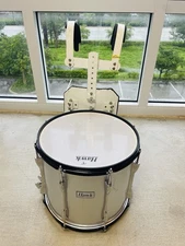 Pearl 14" Marching Band Snare Drum Silver With Harness