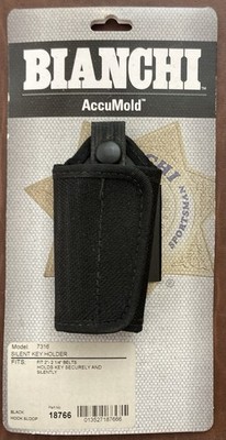 Bianchi AccuMold Silent Key Holder, Model 7316, Snap/Hook & Loop, Black, 2-1/4'' 