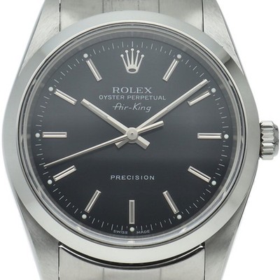 ROLEX Air King 14000M(Y) Edelstahl Herrenuhr schwarz GEBRAUCHT