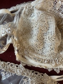VINTAGE Lise Charmel JARDIN CORAIL 38 100 85 C Bra and L 14 4 STRING Panty IVORY