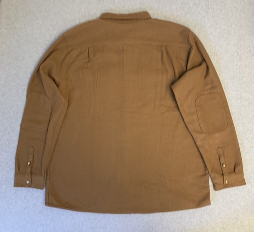 ROARK Nordsman Comfort Wool Shirt Men 2XL Elbow Patches Snap Drk Khaki NWT - Picture 2 of 14