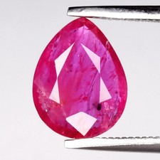 💎 1.21ct 9x7mm Pear Natural Pinkish Red Ruby - Heated, Mozambique Gemstone